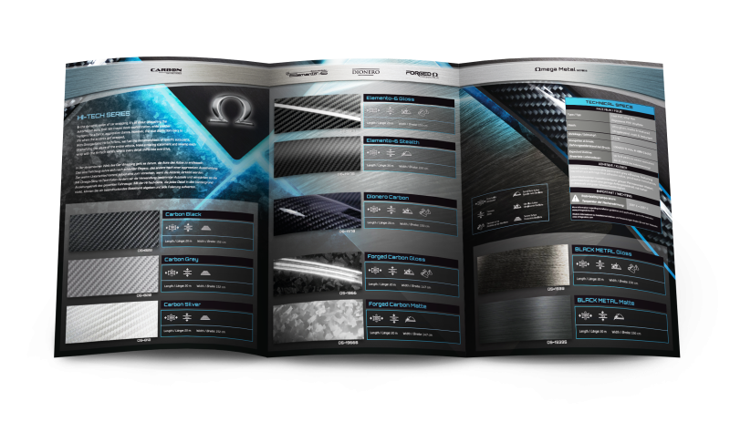 Carte high-tech avec films à effets spéciaux d'Omega-Skinz.